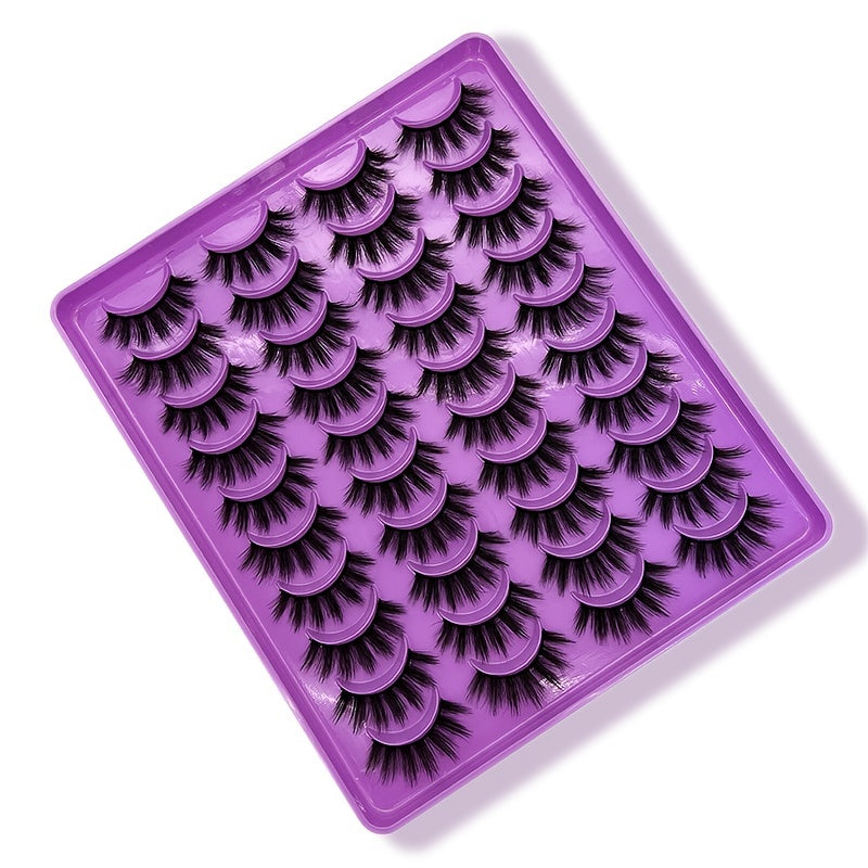 20 Pairs Natural Faux Mink Eyelashes Makeup Extension Wispy Thick Lashes