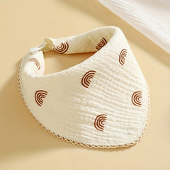 5pcs Cotton Crepe Baby Bibs Multipurpose Square Towels with Snap Button