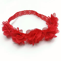 Pink Ribbon Flower Headband for Baby Photography