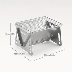 Compact Stainless Steel Charcoal Grill for Outdoor BBQs Camping Parties