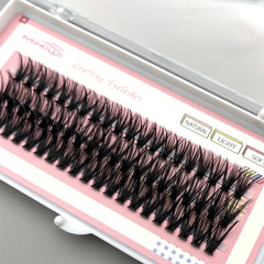 60 Cluster 40D C Curl Eyelash Extensions 10-16mm Soft Natural Look DIY