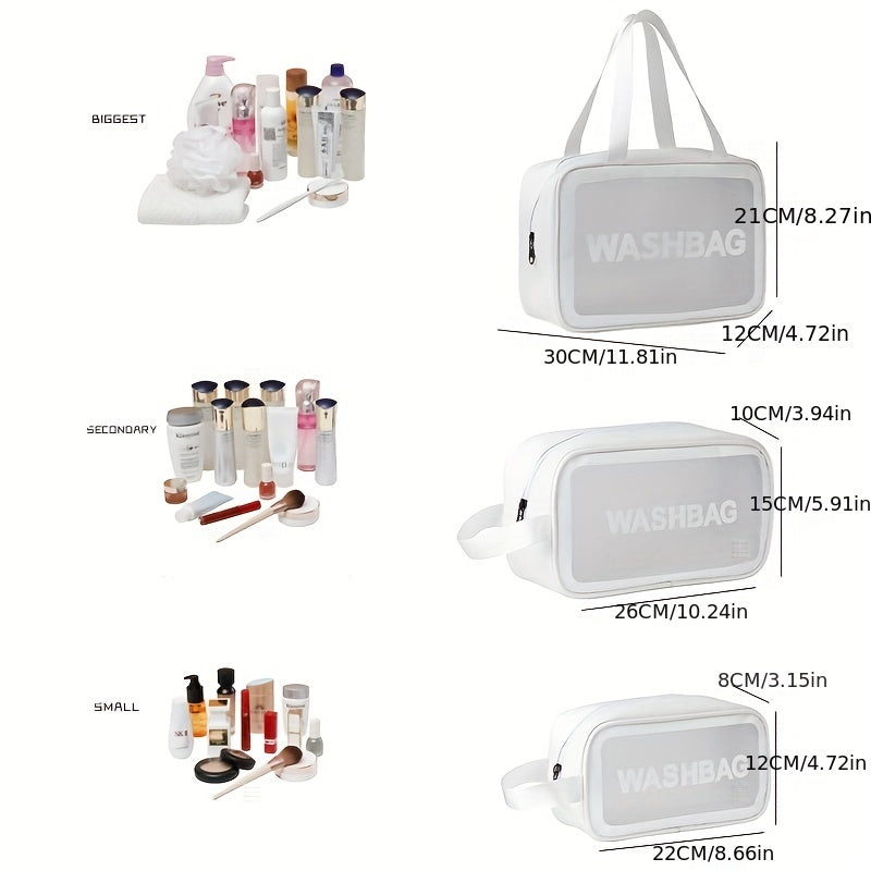 3 Pcs Travel Cosmetic Bag Set Waterproof Toiletry Bags for Men Women