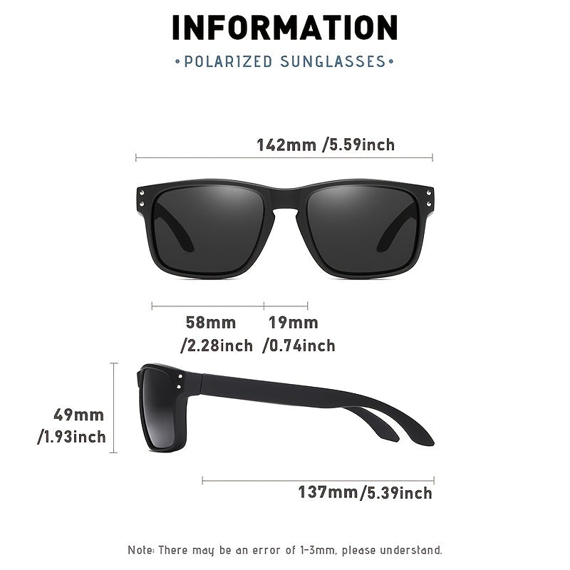 Men's Polarized Square Sunglasses UV Retro Glasses