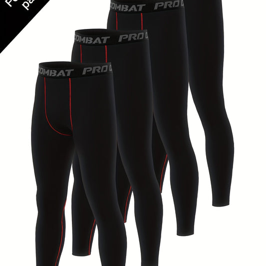 Men's Solid Leggings Active Quick Drying Sports Compression Pants