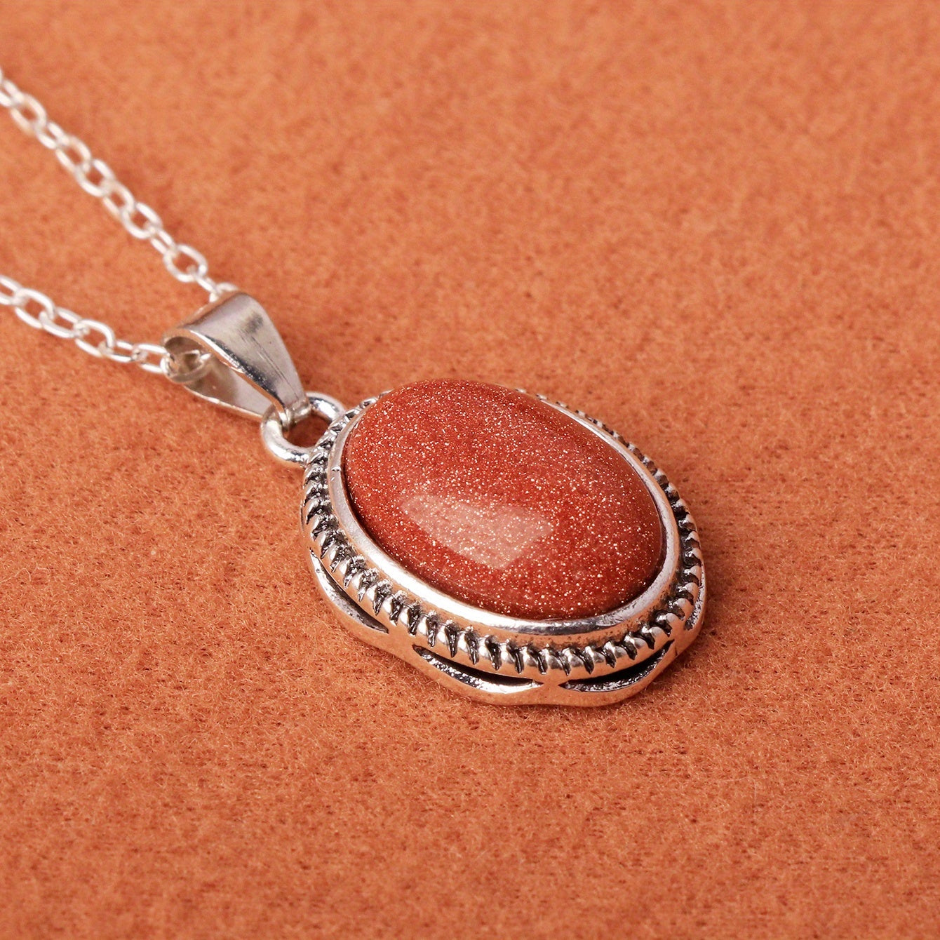Vintage Gemstone Pendant Necklace Jewelry