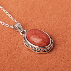 Vintage Gemstone Pendant Necklace Jewelry