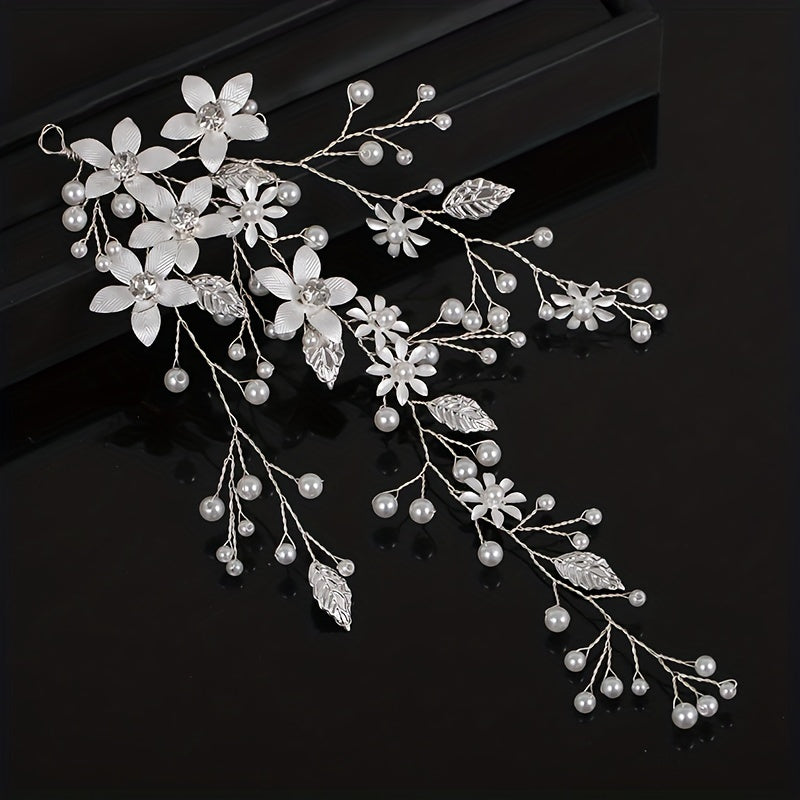 Faux Pearl Floral Head Piece Bridal Wedding Hair Accessories