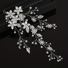 Faux Pearl Floral Head Piece Bridal Wedding Hair Accessories