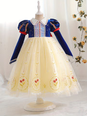 Girl's Princess Dress Sequin Puff Sleeve Mesh Fairy Tale Cosplay Costume