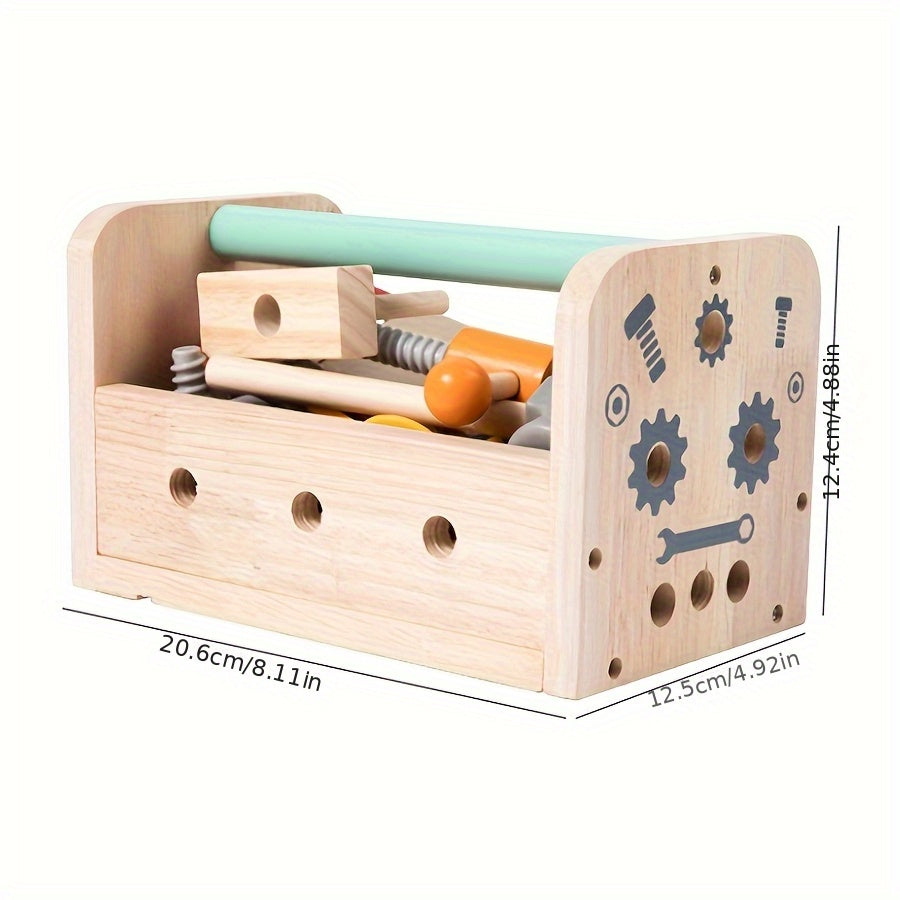 Portable Tool Box for Kids with Building Blocks Toy