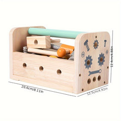 Portable Tool Box for Kids with Building Blocks Toy