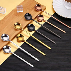 6 Stainless Steel Long Handle Coffee Spoon Set