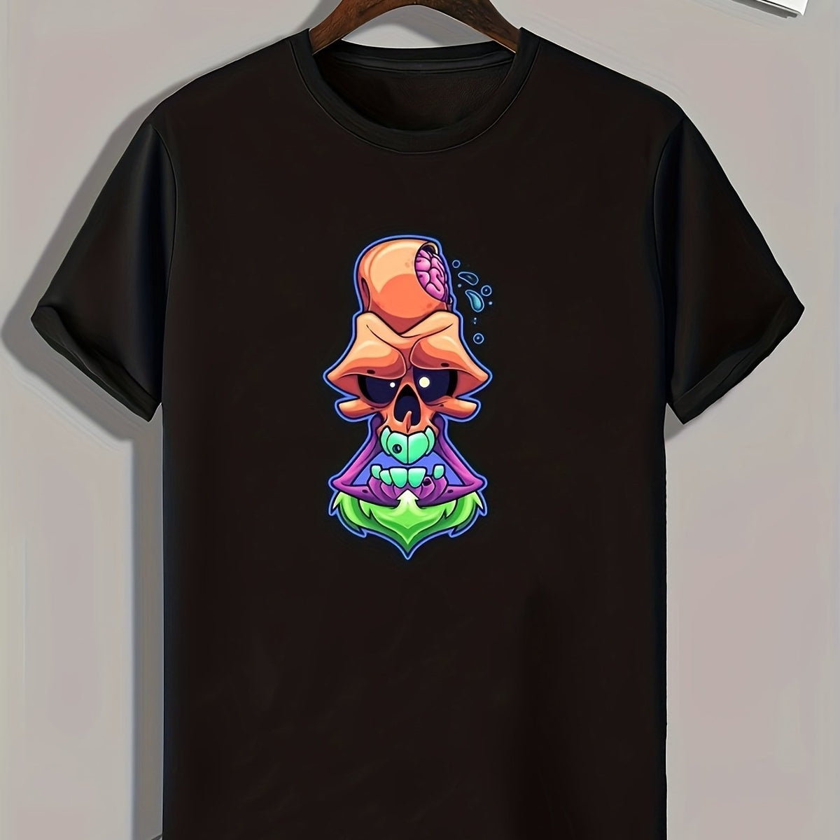 Skull Cartoon Print Men's Graphic Tee Casual Comfy Summer T shirt