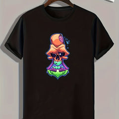 Skull Cartoon Print Men's Graphic Tee Casual Comfy Summer T shirt