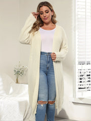  Casual Cardigan Women's Plus Solid Long Sleeve Open Front Cardigan