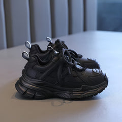 Girl's Chunky Sneakers Breathable Comfy Lace Up Shoes
