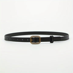 Vintage Hollow Out Buckle PU Waist Belt for Women