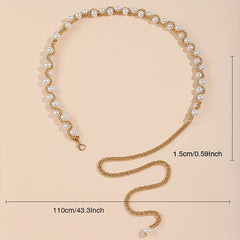 Faux Pearl Waist Chain Tassel Girdle for Women
