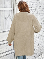 Women's Solid Long Sleeve Loose Fit Cardigan