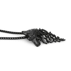 Punk Style Wolf Head Pendant Necklace Men's Jewelry Vintage Hip Hop Sweater Chai