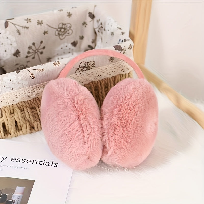 Women's Beige Ear Muffs Warm Winter Ear Warmers for Outdoor Hiking