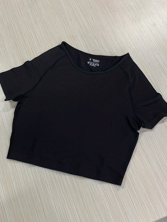 Quick Drying Short Sleeve T shirt Running Sports Yoga Crop Top