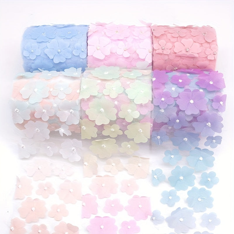 Rainbow Gradient Tulle Roll 914cm Organza Gauze for DIY Headwear