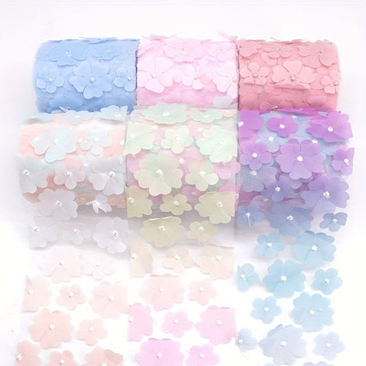 Rainbow Gradient Tulle Roll 914cm Organza Gauze for DIY Headwear