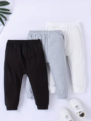 3pcs Baby Boys Casual Elastic Waist Sports Pants for Spring Autumn
