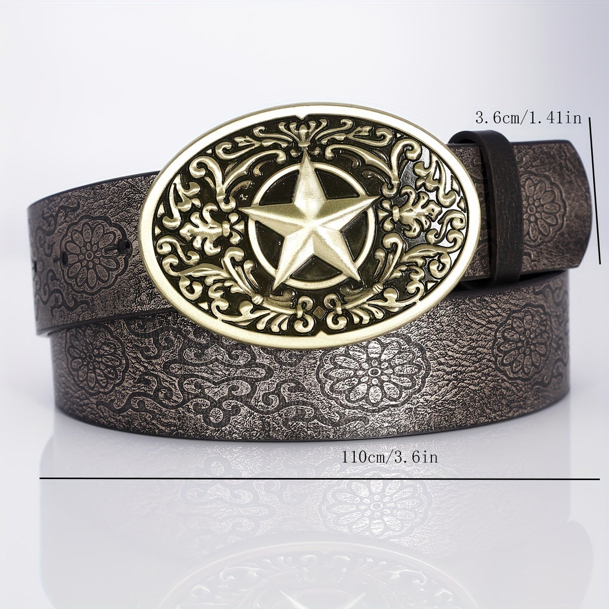 Punk Belt Retro Pentagram Pattern Buckle Belts Clothing Accessories