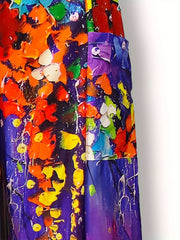  Boho Tie Dye Floral Wide Leg Pants With Pockets