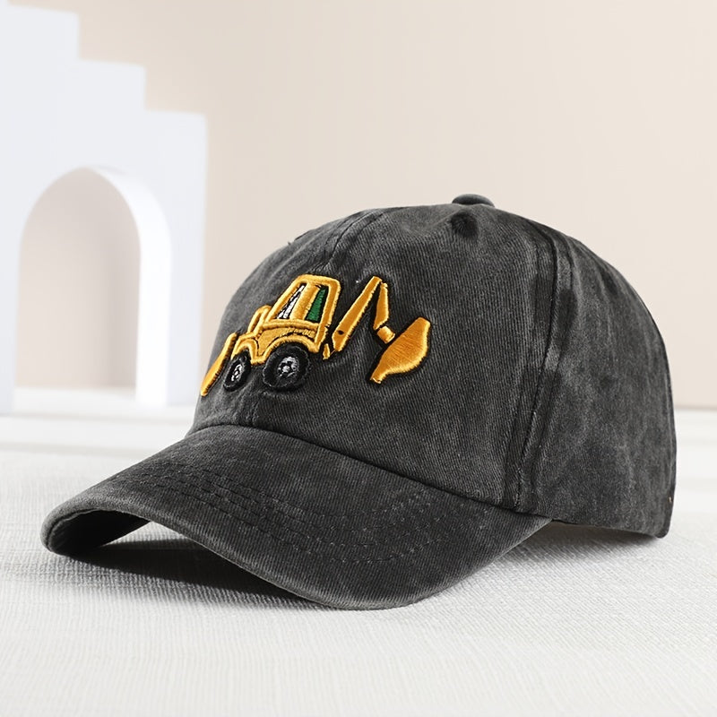 Kids Sunshade Excavator Baseball Cap for Outdoor Activities