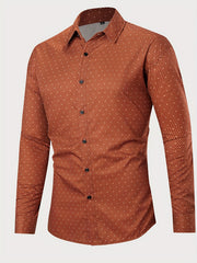 Floral Print Button Up Long Sleeve Shirt for Men