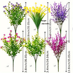 6 UV Resistant Artificial Flower Bundles for Garden Patio Porch