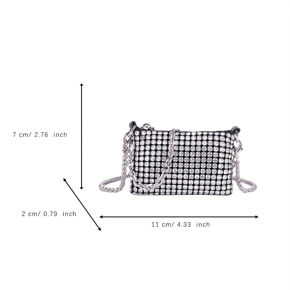 Glitter Rhinestone Evening Bag Dinner Clutch Purse for Party