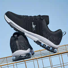 Men's Breathable Lace Up Knit Sneakers Casual Walking Shoes