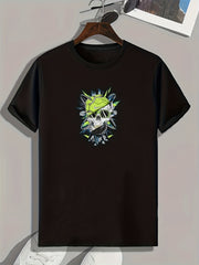 Skull Print Men's Graphic T-shirt for Summer
