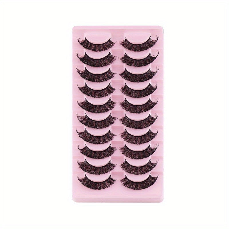 10 Pairs Curling Thick Natural False Eyelashes