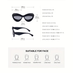Cat Eye Vintage Sunglasses Thick Frame Funny Shade Eyewear