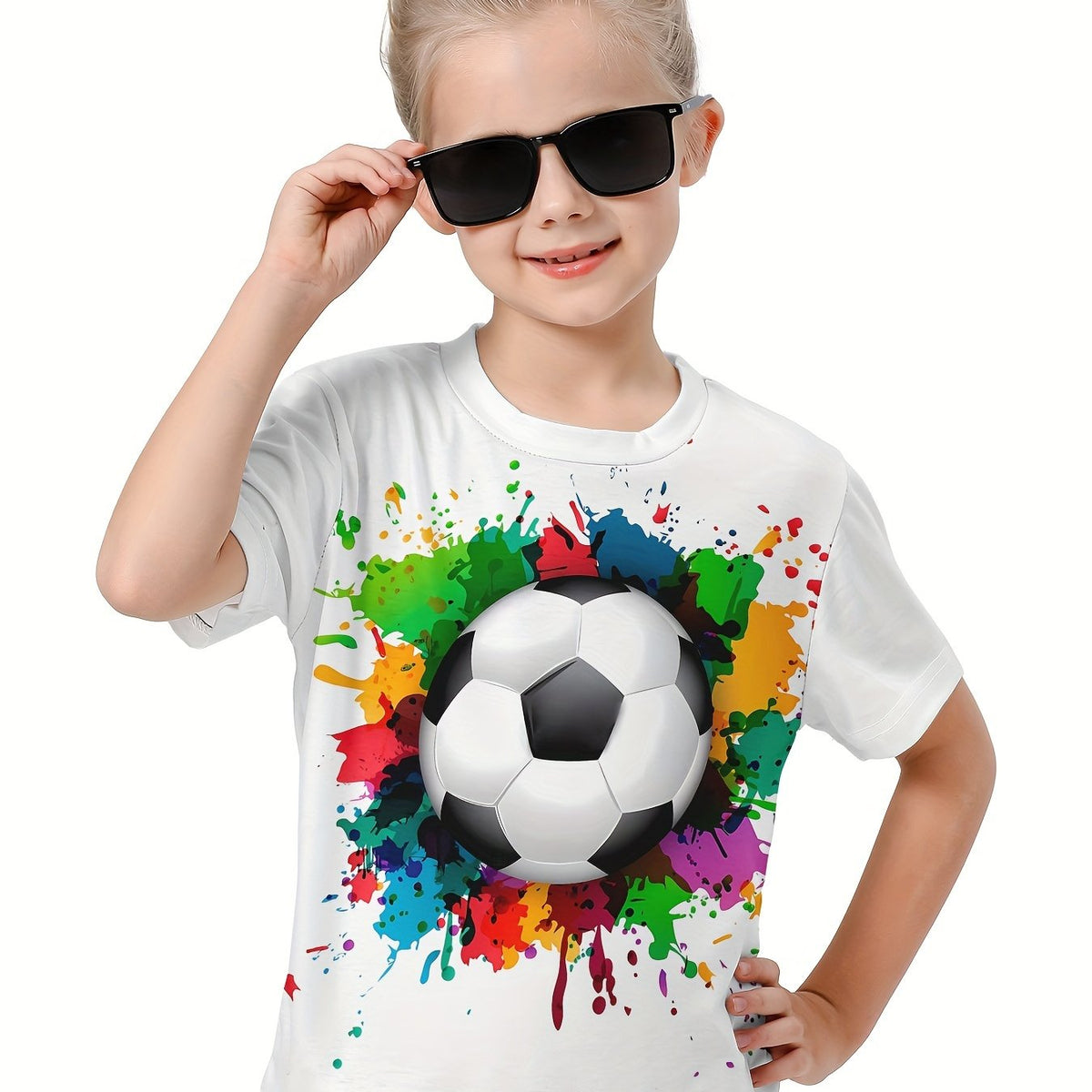 3D Tie Dye Football Graphic Short Sleeve T shirt - Summer Sports Gift