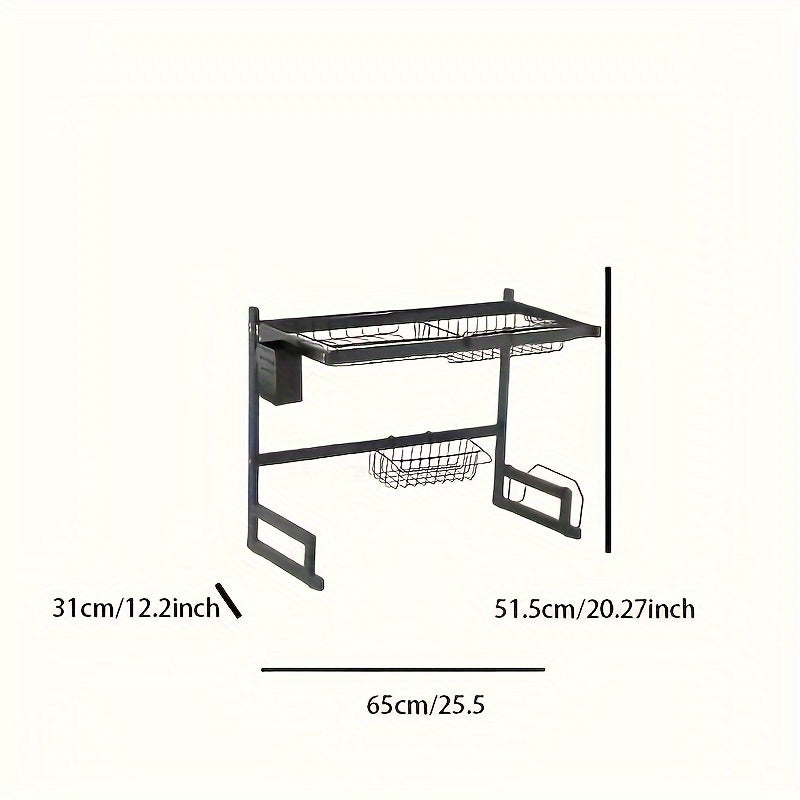 Metal Dish Rack Kitchen Organizer For Tableware Storage