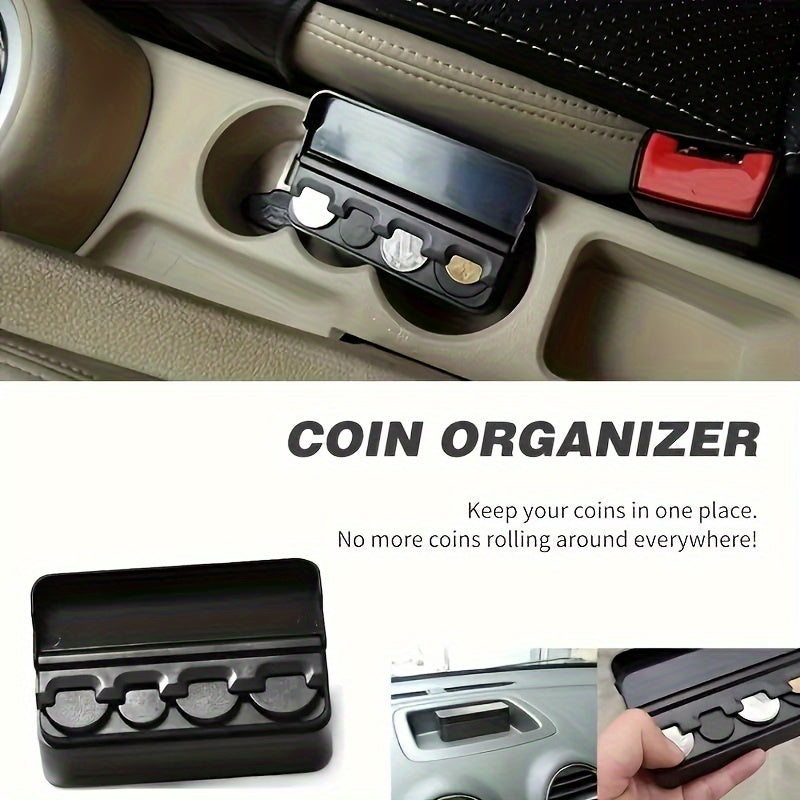 1PC Car Coin Storage Box Mini Coin Box Sorting Box Storage Tank Car Accessories