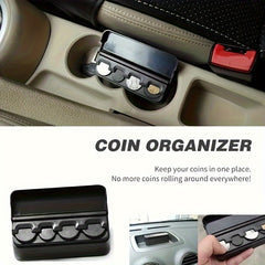 1PC Car Coin Storage Box Mini Coin Box Sorting Box Storage Tank Car Accessories