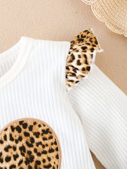 2pcs Baby Girl Leopard Print Romper & Briefs Set