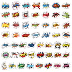 50Pcs Explosive Text Graffiti Stickers Set Laptop Helmet Skateboard DIY