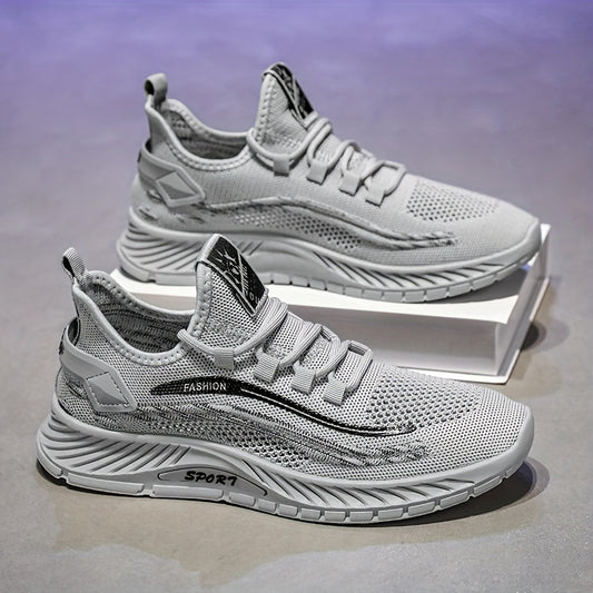 Men's Slip-on Sneakers with Shoelaces Breathable Lightweight Athletic Shoes