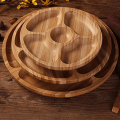 1pc Wooden Plate Cheese Board Five Grids Food Tray Multifunctional Fruit Tray