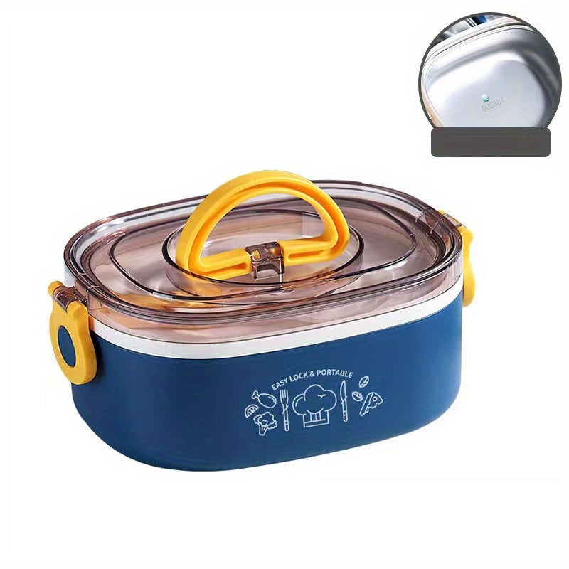 Stainless Steel Lunch Box 2 Layer Bento Box Portable Adult Canteen