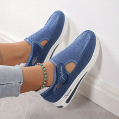 Women's Mesh Slip-On Platform Sneakers Thick Sole Casual Running Shoe