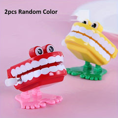 2pcs Wind Up Walking Teeth Toys for Halloween Christmas Party